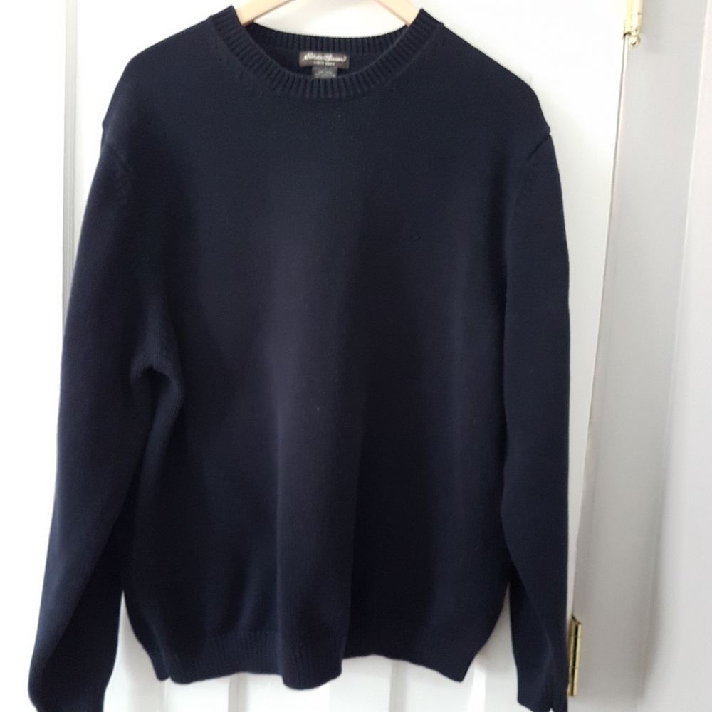 Eddie Bauer Men Long Sleeve Crewneck Knit Pullover Cotton Grandpa Sweater Sz XXL